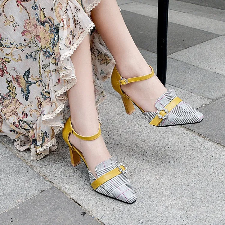 Women's Slingbacks Buckle High Heel Chunky Sandals