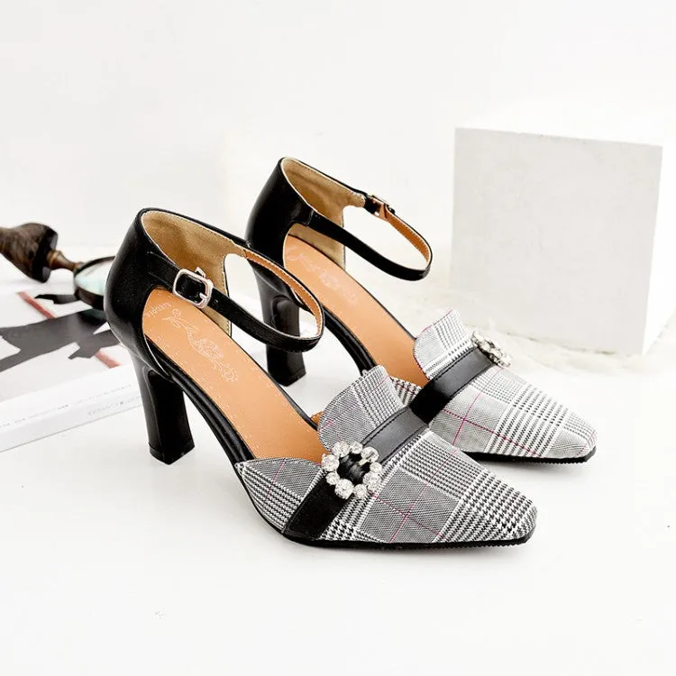 Women's Slingbacks Buckle High Heel Chunky Sandals