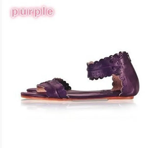 Womens Summer Sandals Flat Ankle Strap Casual Shoes Back Zipper Zip-up Fashion Footwear  AB17-1