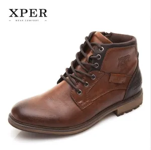 XPER Autumn Winter Men Boots Vintage Style Casual Shoes