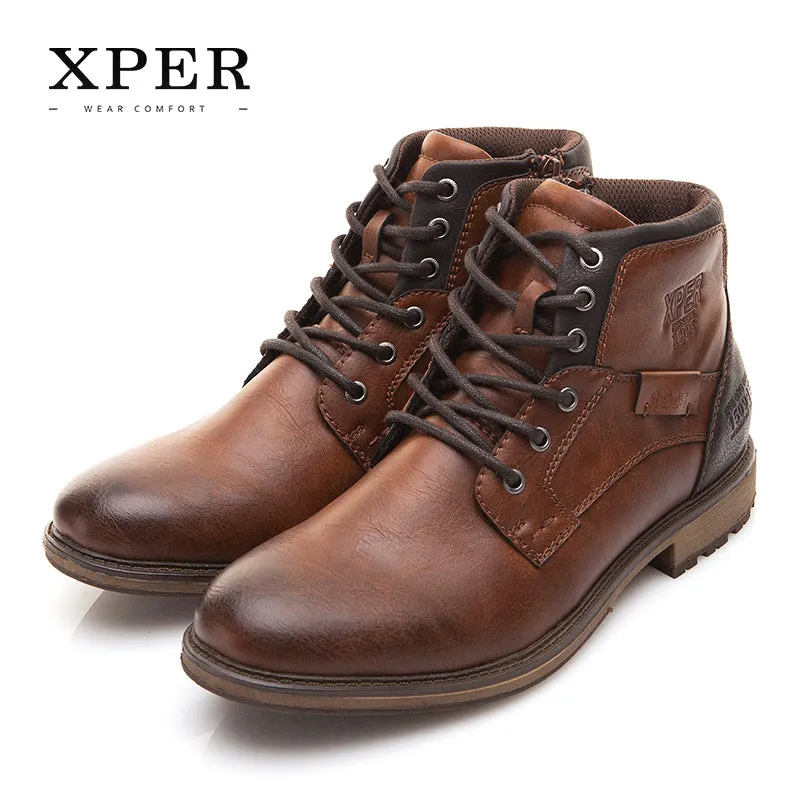 XPER Autumn Winter Men Boots Vintage Style Casual Shoes