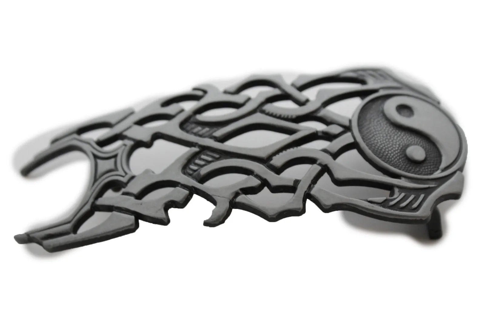 Yin and Yang Fireball Flame Metal Belt Buckle
