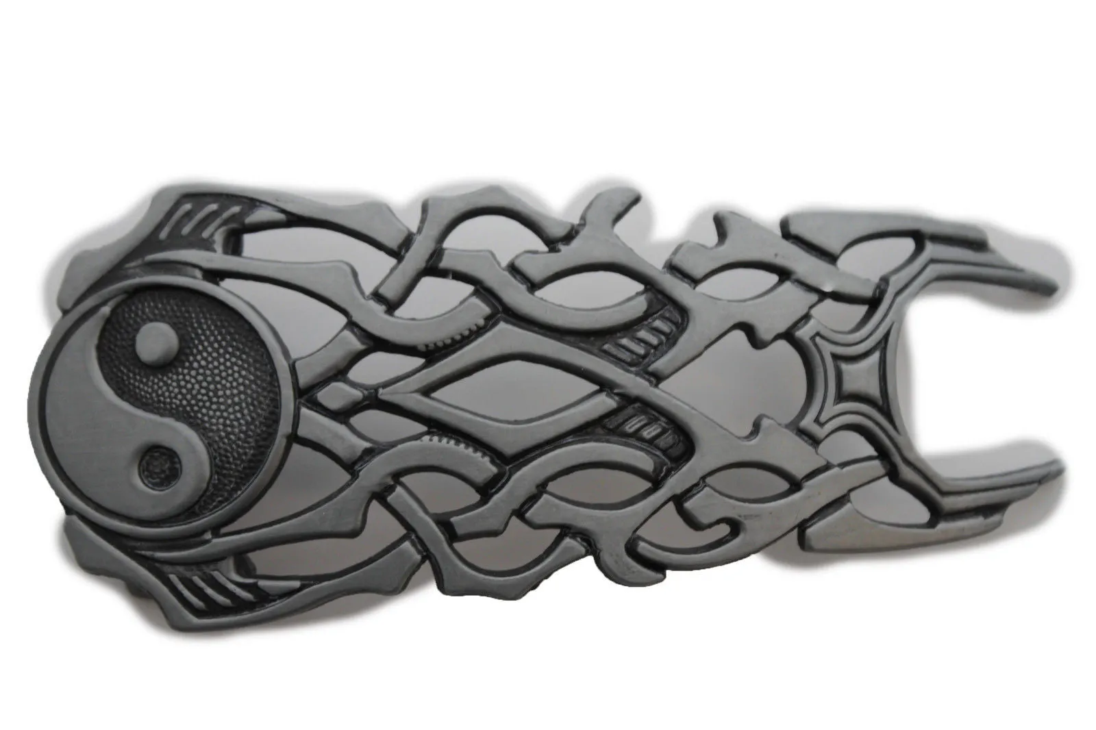 Yin and Yang Fireball Flame Metal Belt Buckle