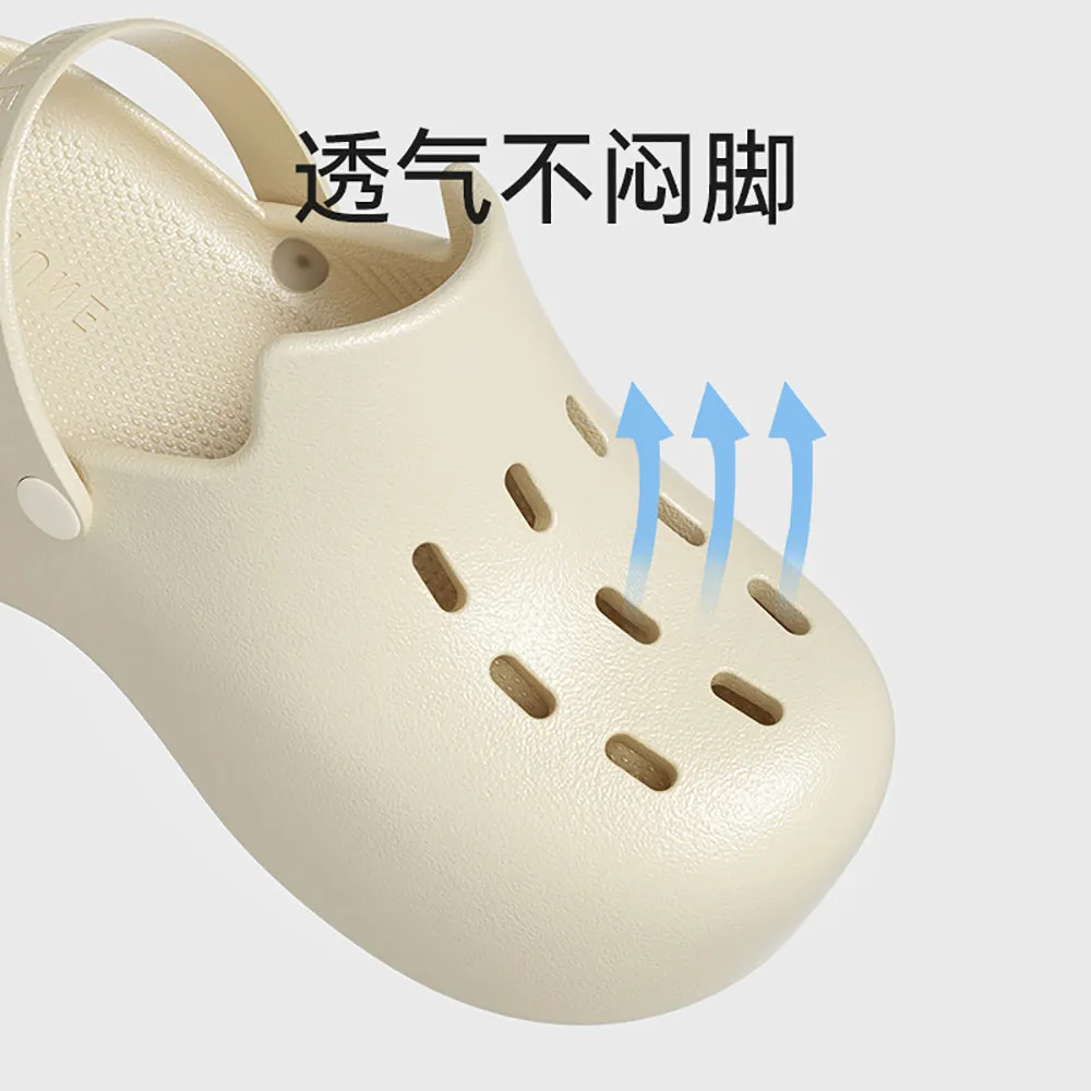 YouTune Thick-Soled Convertible Mules - Cream White, Size 37-38