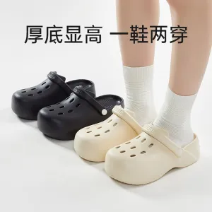 YouTune Thick-Soled Convertible Mules - Cream White, Size 37-38